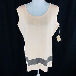 Apart Impressions Womens Tunic Dress Top Sz Missy L Large Peach‎ Sleeveless Nwt